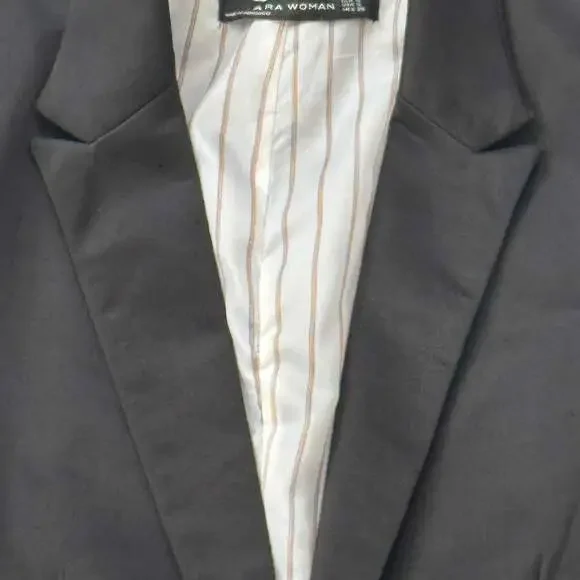 Zara Basic Collection Black One-Button Blazer Small - Picture 2 of 13